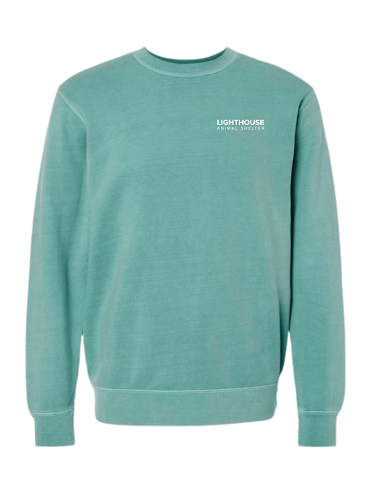 Green Embroidered Lighthouse Crewneck