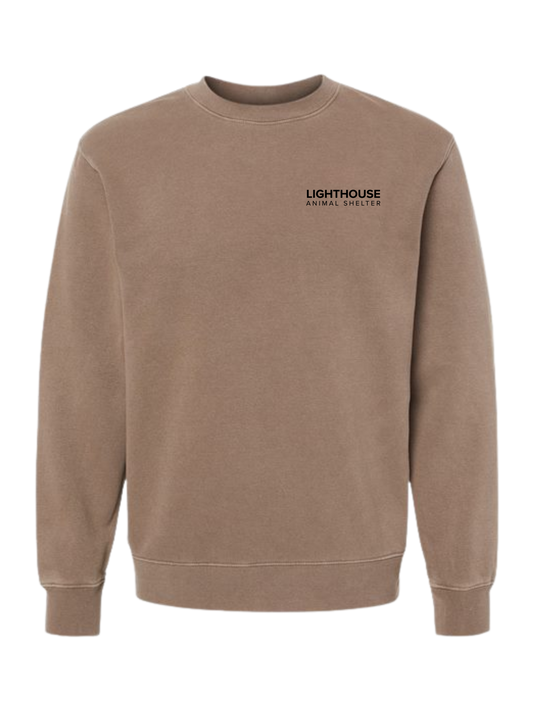 Brown Embroidered Lighthouse Crewneck