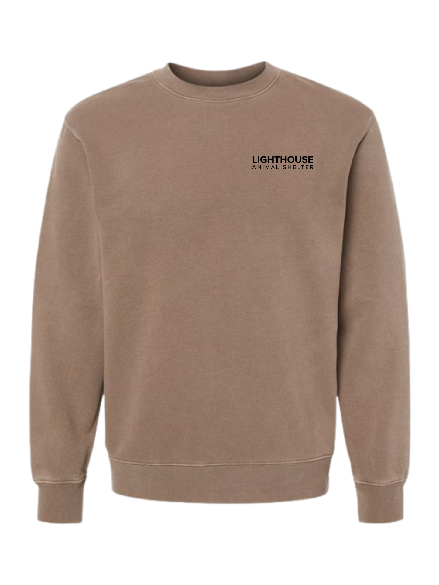 Brown Embroidered Lighthouse Crewneck